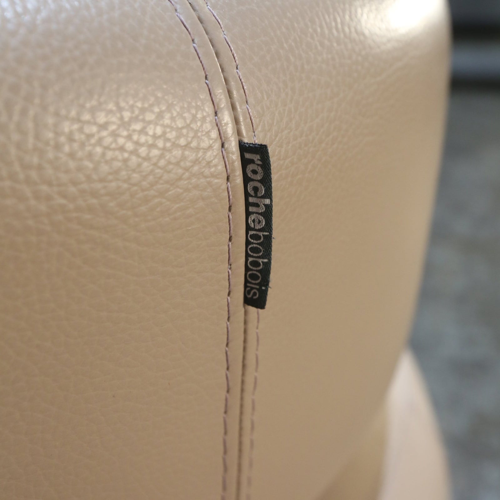 Roche Bobois Cream Leather Curl Swivel Armchair @ REHAUS