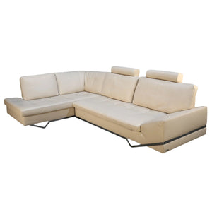 Roche Bobois Cream Leather Sectional Sofa @ REHAUS