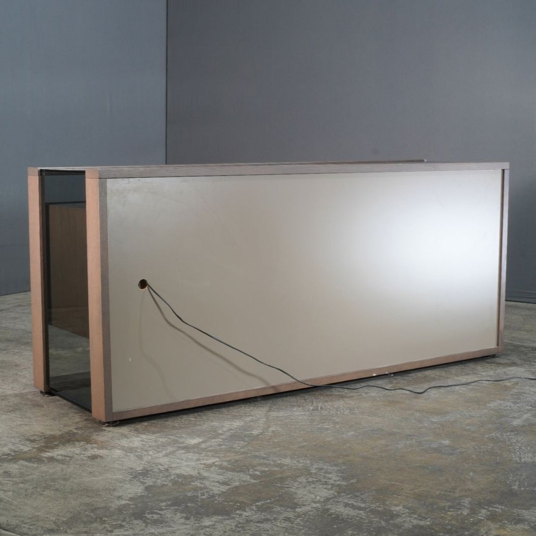 Roche Bobois Glassbox Sideboard in Anthracite & Smoked Glass @ REHAUS