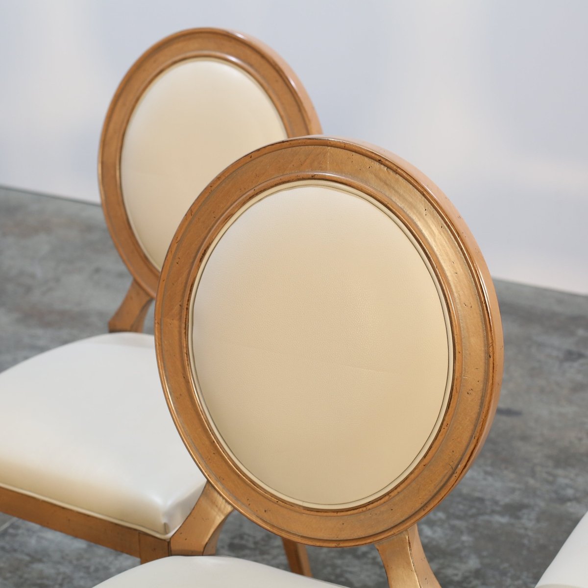 Roche Bobois Hortense Cream Leather Dining Chairs, Set of Six @ REHAUS
