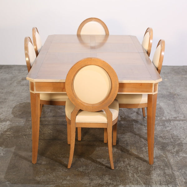 Roche Bobois Hortense Cream Leather Dining Chairs, Set of Six @ REHAUS
