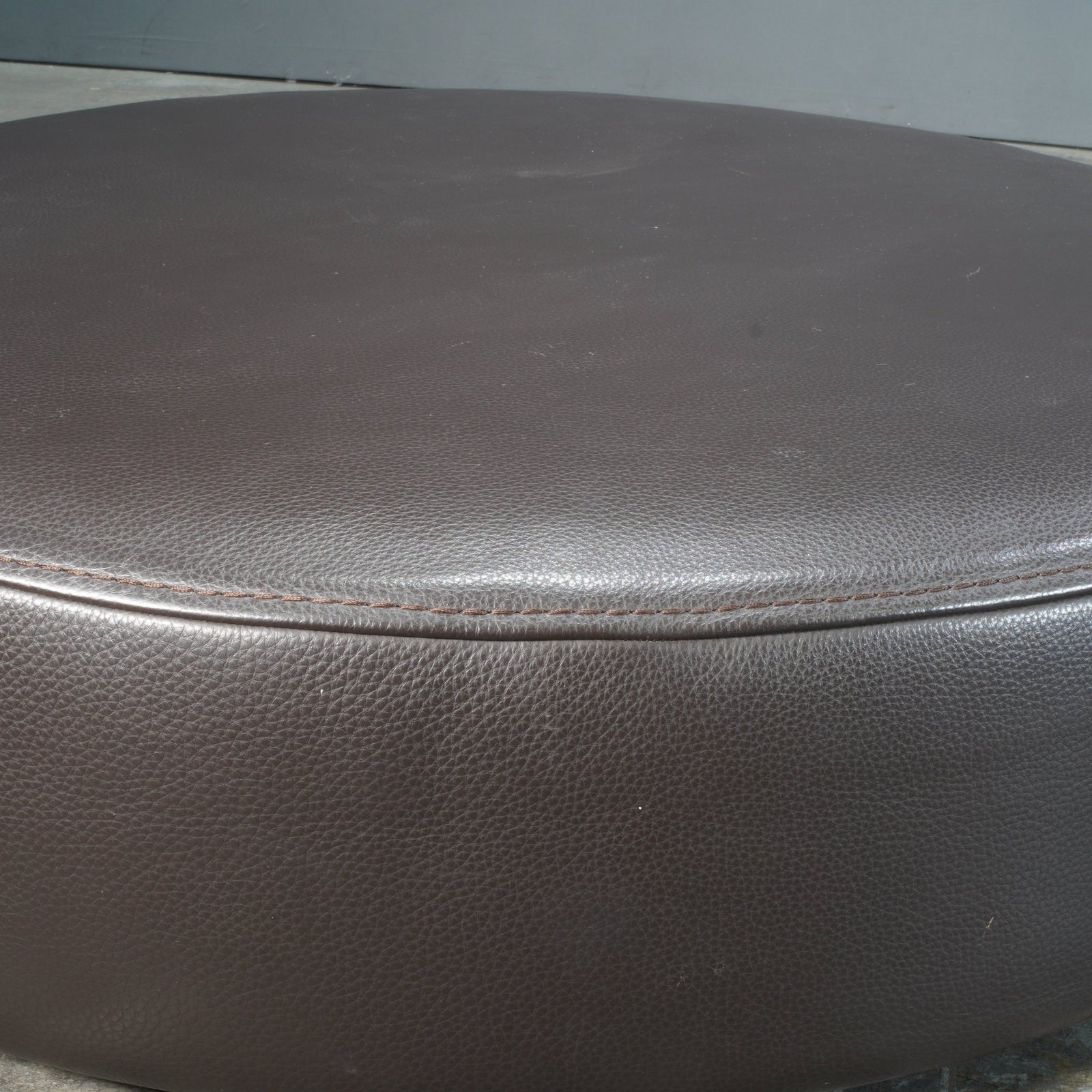 Roche Bobois Solstice Leather Ottoman in Dark Chocolate by Philippe Bouix @ REHAUS
