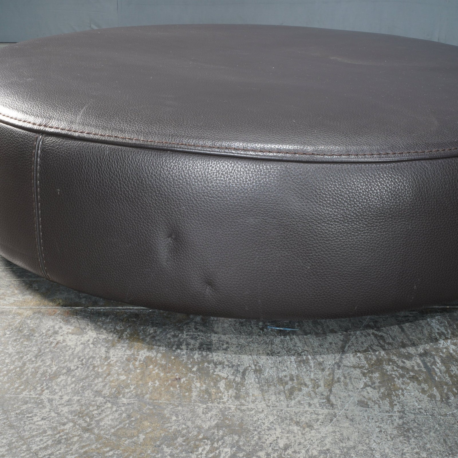 Roche Bobois Solstice Leather Ottoman in Dark Chocolate by Philippe Bouix @ REHAUS