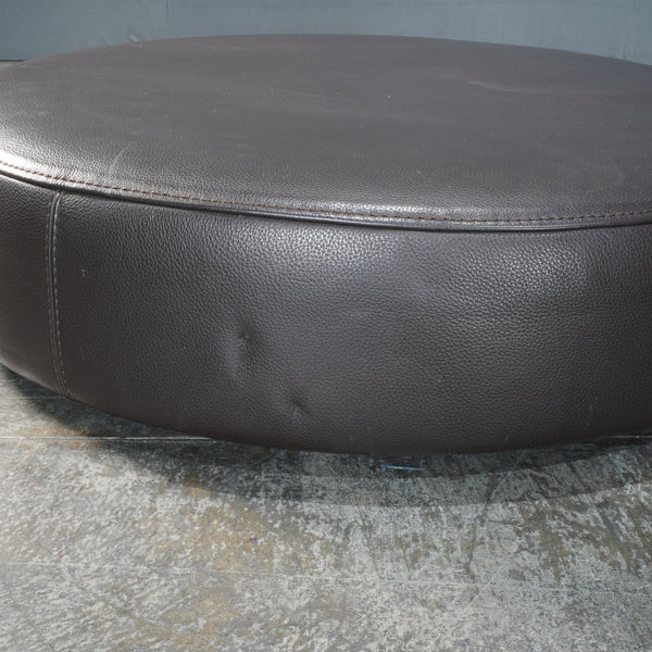 Roche Bobois Solstice Leather Ottoman in Dark Chocolate by Philippe Bouix @ REHAUS