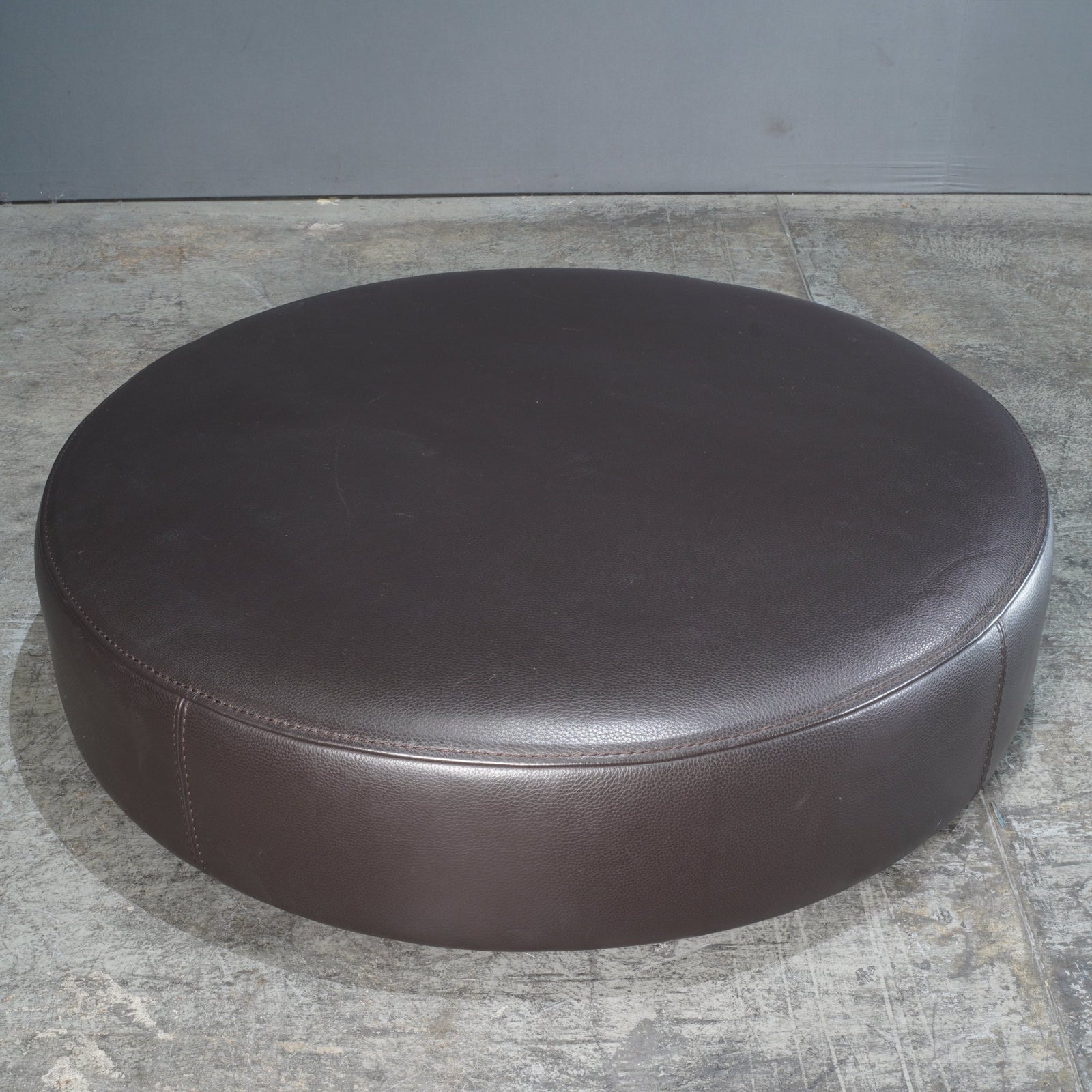 Roche Bobois Solstice Leather Ottoman in Dark Chocolate by Philippe Bouix @ REHAUS
