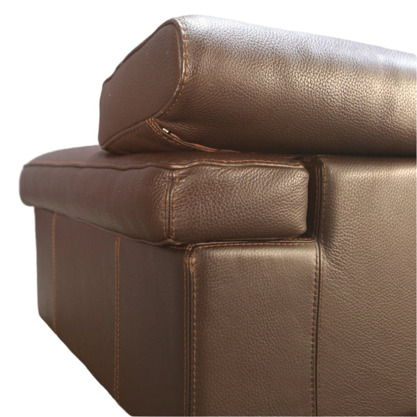 Roche Bobois Three Seater Brown Leather Sofa @ REHAUS