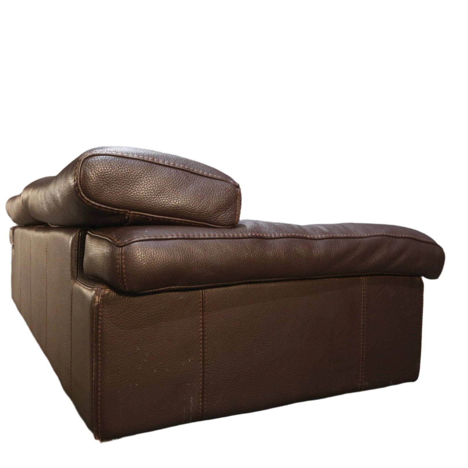 Roche Bobois Three Seater Brown Leather Sofa @ REHAUS