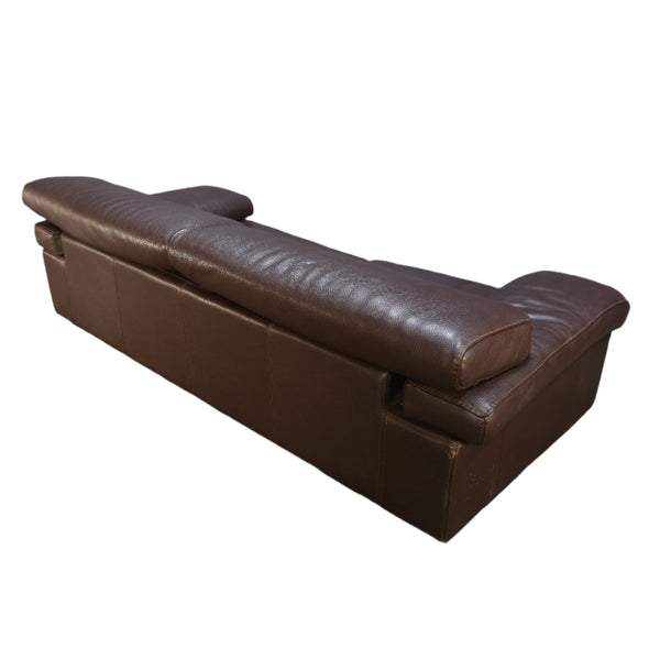 Roche Bobois Three Seater Brown Leather Sofa @ REHAUS