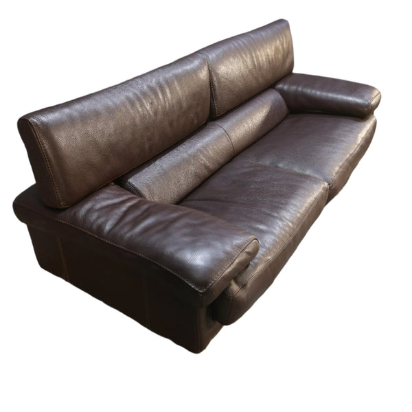 Roche Bobois Three Seater Brown Leather Sofa @ REHAUS