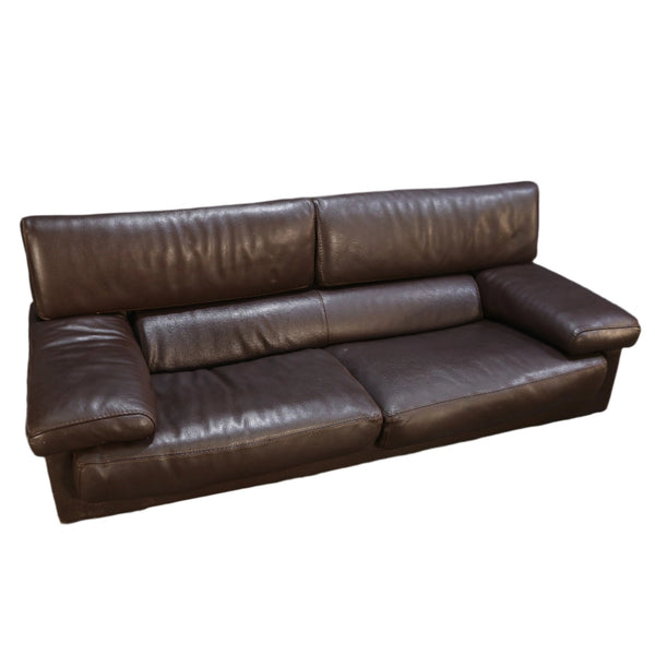 Roche Bobois Three Seater Brown Leather Sofa @ REHAUS