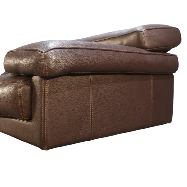 Roche Bobois Three Seater Brown Leather Sofa @ REHAUS