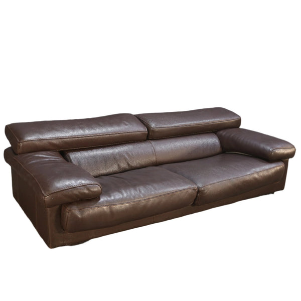 Roche Bobois Three Seater Brown Leather Sofa @ REHAUS
