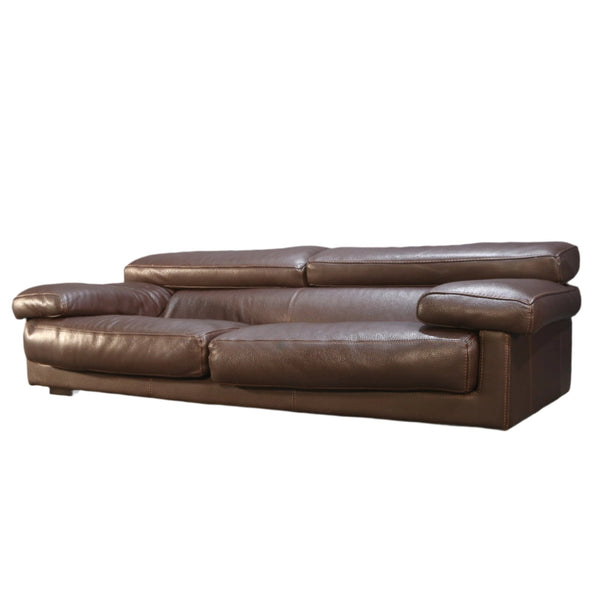 Roche Bobois Three Seater Brown Leather Sofa @ REHAUS