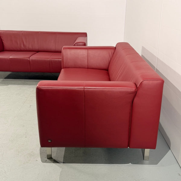 Rolf Benz Linea 318 Leather Sofas, Set of Two @ REHAUS