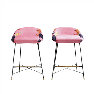 Seletti High Stool with Pink Lipstick Pattern by Toiletpaper