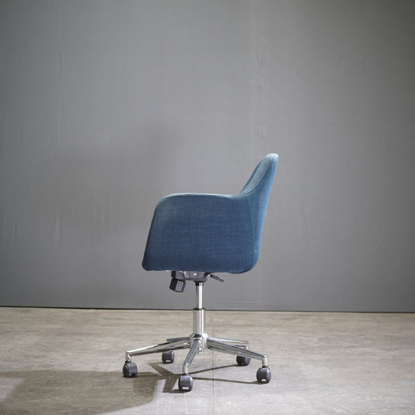 Swivel Office Chair with Blue Padding @ REHAUS