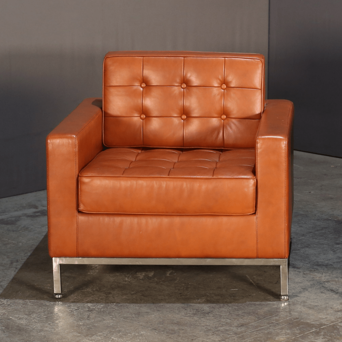 Tawny Brown Leather Armchair @ REHAUS