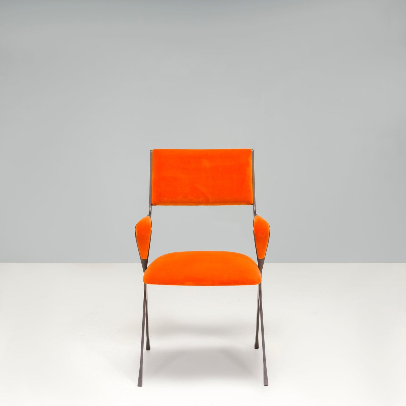 Tom Faulkner Orange Velvet Vienna Carver Dining Chair @ REHAUS