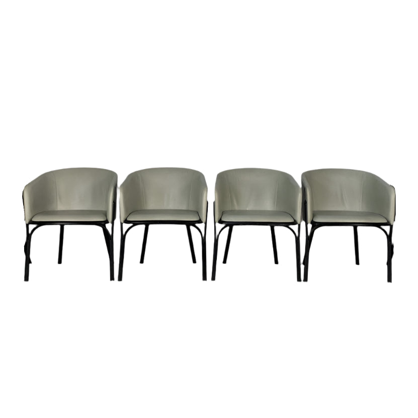 Ton Split Armchairs in Leather & Dark Wenge, Set of 4 @ REHAUS