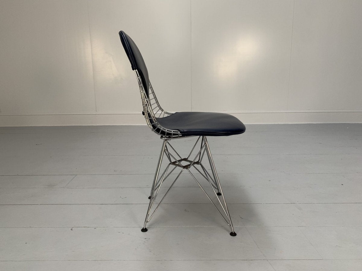 Vitra Eames DKR - 2 Bikini Chairs - In Navy Blue Premium Leather, Set of 6 @ REHAUS