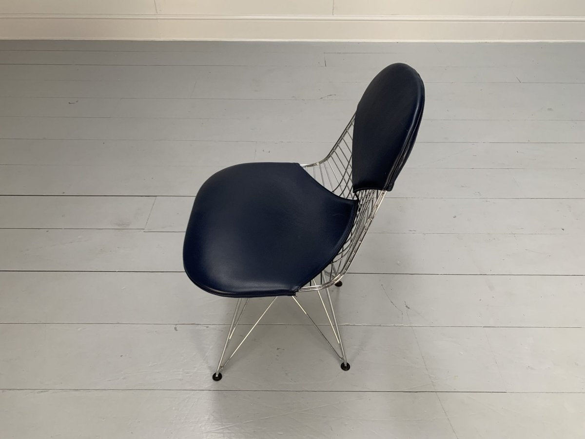 Vitra Eames DKR - 2 Bikini Chairs - In Navy Blue Premium Leather, Set of 6 @ REHAUS