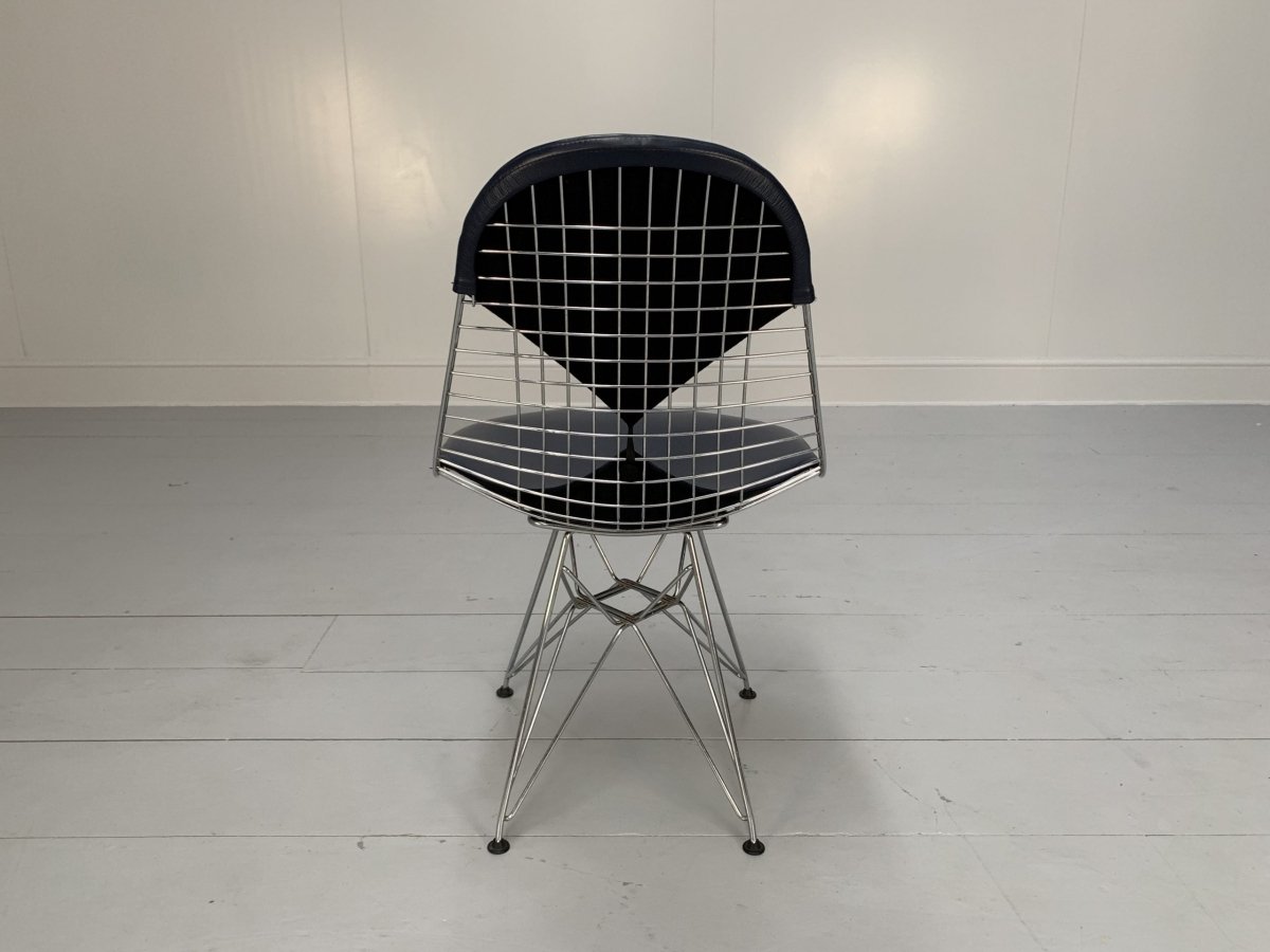 Vitra Eames DKR - 2 Bikini Chairs - In Navy Blue Premium Leather, Set of 6 @ REHAUS