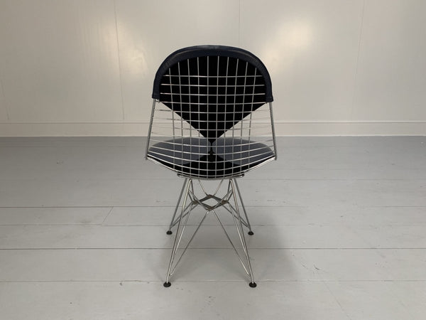 Vitra Eames DKR - 2 Bikini Chairs - In Navy Blue Premium Leather, Set of 6 @ REHAUS