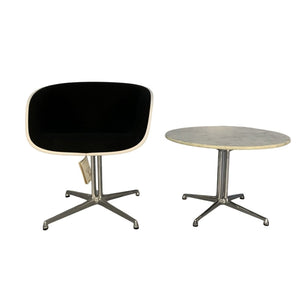 Vitra La Fonda Eames Chair & Marble Table - In Black Hopsack @ REHAUS