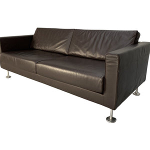 Vitra Park 2 - Seat Sofa - In Dark Brown Leather @ REHAUS