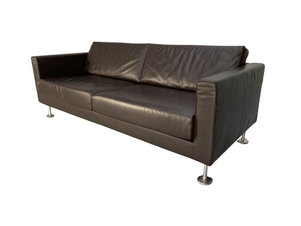 Vitra Park 2 - Seat Sofa - In Dark Brown Leather @ REHAUS