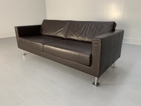 Vitra Park 2 Sofa & Armchair Suite - In Dark Brown Leather @ REHAUS
