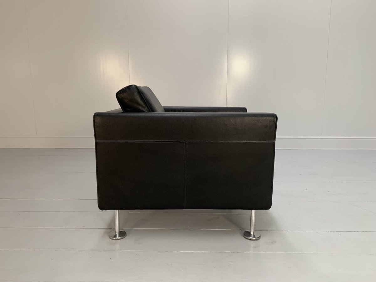 Vitra Park Armchair - In Jet Black Leather @ REHAUS
