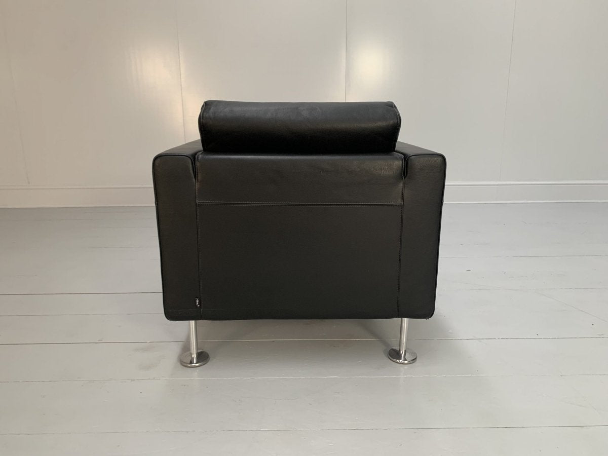 Vitra Park Armchair - In Jet Black Leather @ REHAUS
