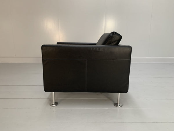 Vitra Park Armchair - In Jet Black Leather @ REHAUS