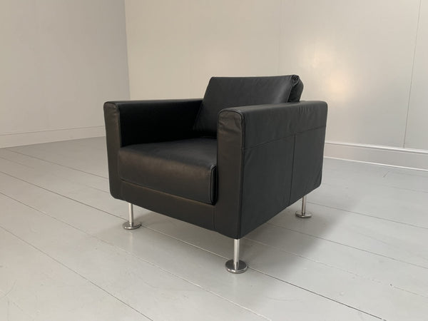 Vitra Park Armchair - In Jet Black Leather @ REHAUS