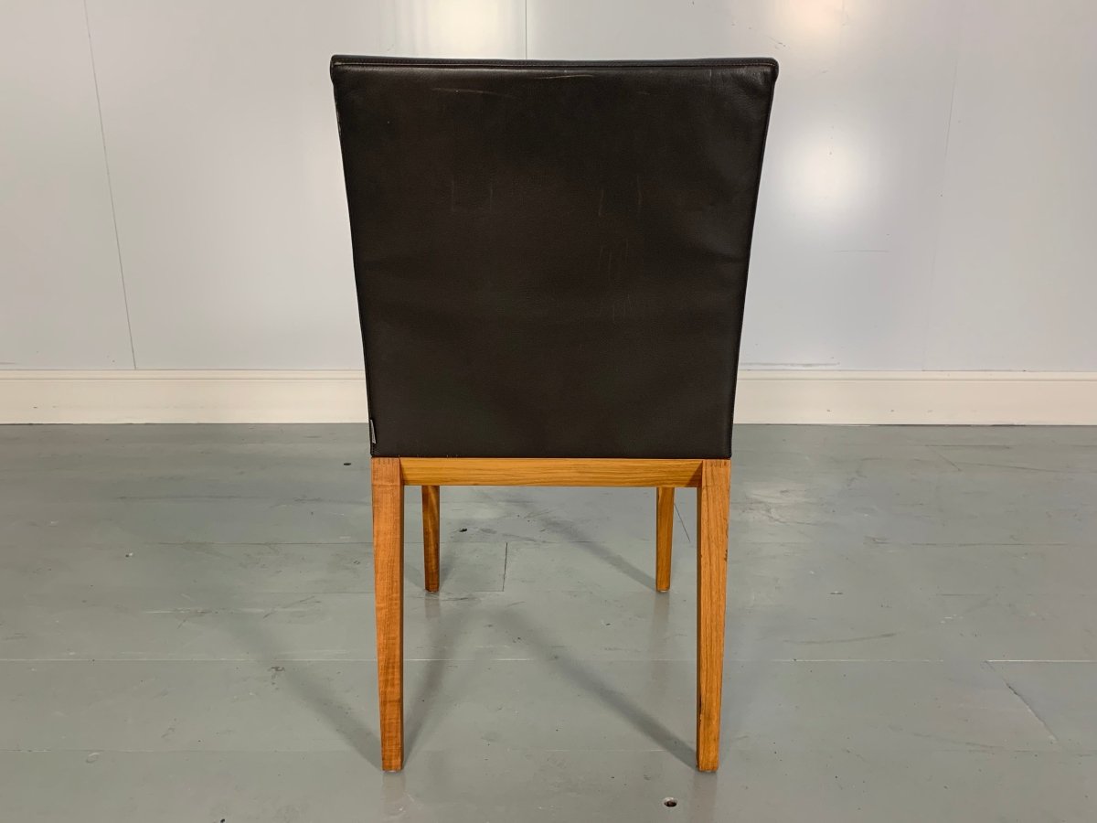 Walter Knoll Andoo 1100 Dining Chairs - In Dark Brown Leather & Walnut, Set of 10 @ REHAUS