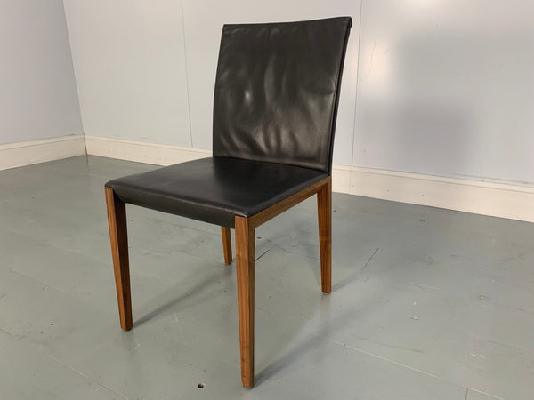 Walter Knoll Andoo Dining Chairs in Dark Brown Leather & Walnut, Set of 12 @ REHAUS