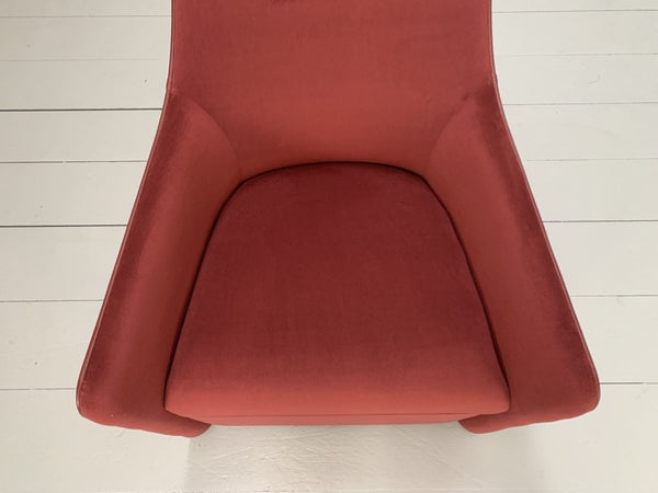 Walter Knoll Foster 521.10 Armchair - In Oxblood Velvet & Leather @ REHAUS