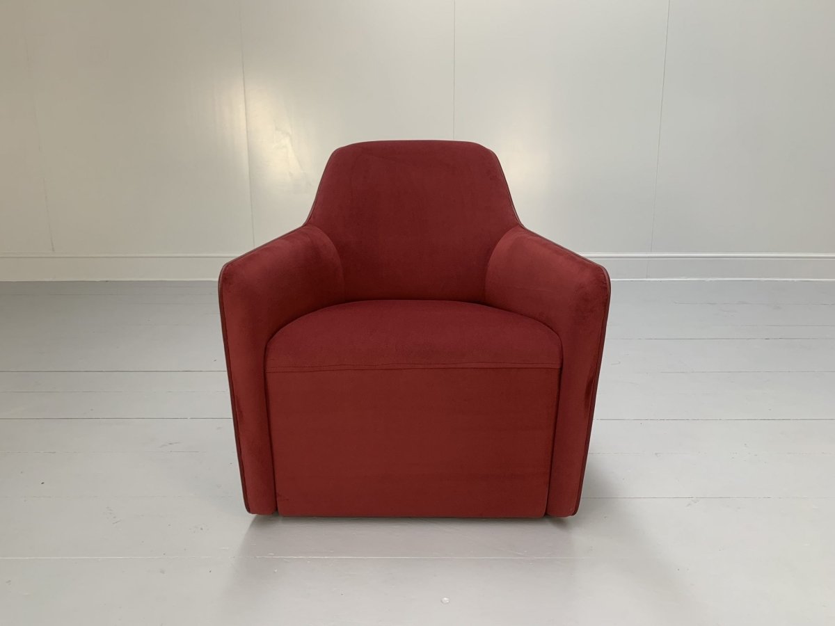 Walter Knoll Foster 521.10 Armchair - In Oxblood Velvet & Leather @ REHAUS