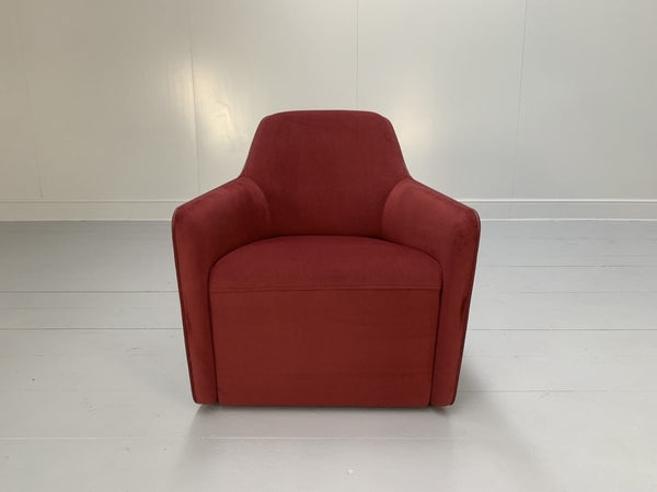 Walter Knoll Foster 521.10 Armchair - In Oxblood Velvet & Leather @ REHAUS