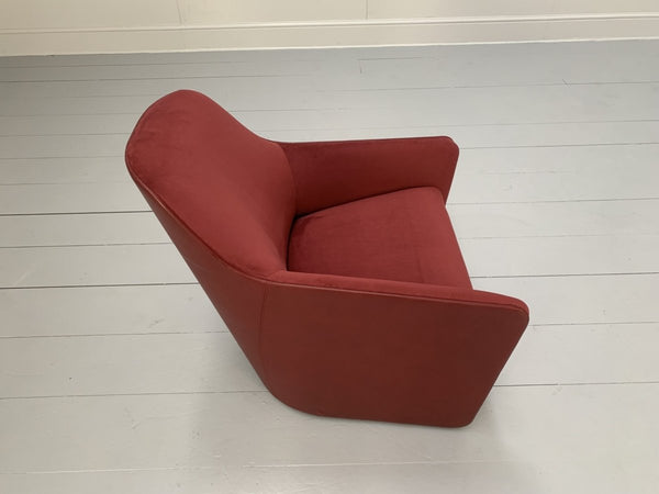 Walter Knoll Foster 521.10 Armchair - In Oxblood Velvet & Leather @ REHAUS