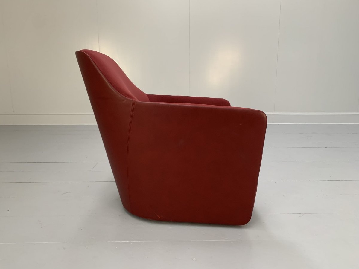Walter Knoll Foster 521.10 Armchair - In Oxblood Velvet & Leather @ REHAUS