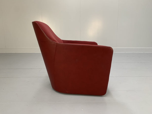 Walter Knoll Foster 521.10 Armchair - In Oxblood Velvet & Leather @ REHAUS