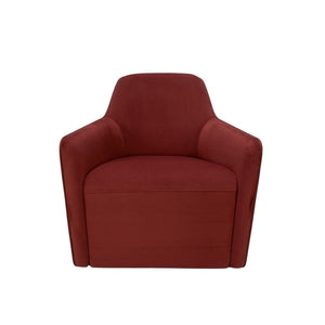 Walter Knoll Foster 521.10 Armchair - In Oxblood Velvet & Leather @ REHAUS