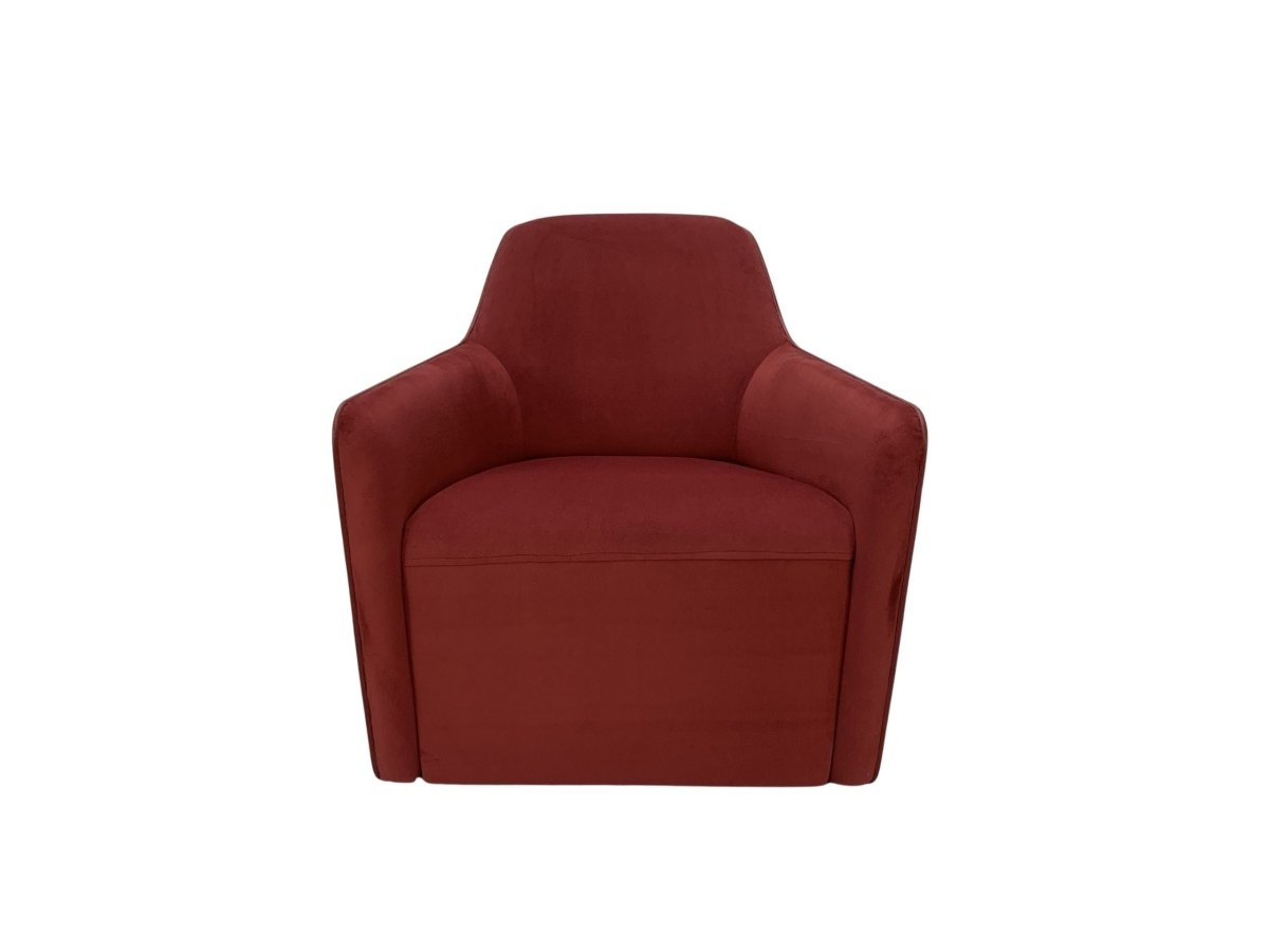 Walter Knoll Foster 521.10 Armchair - In Oxblood Velvet & Leather @ REHAUS