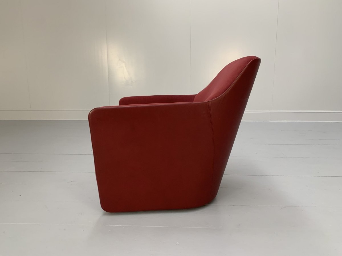 Walter Knoll Foster 521.10 Armchair - In Oxblood Velvet & Leather @ REHAUS