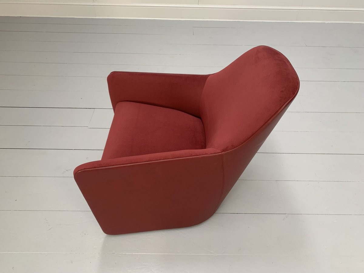 Walter Knoll Foster 521.10 Armchair - In Oxblood Velvet & Leather @ REHAUS