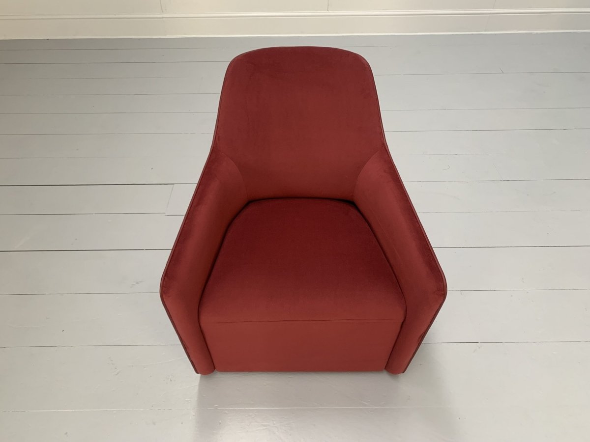 Walter Knoll Foster 521.10 Armchair - In Oxblood Velvet & Leather @ REHAUS