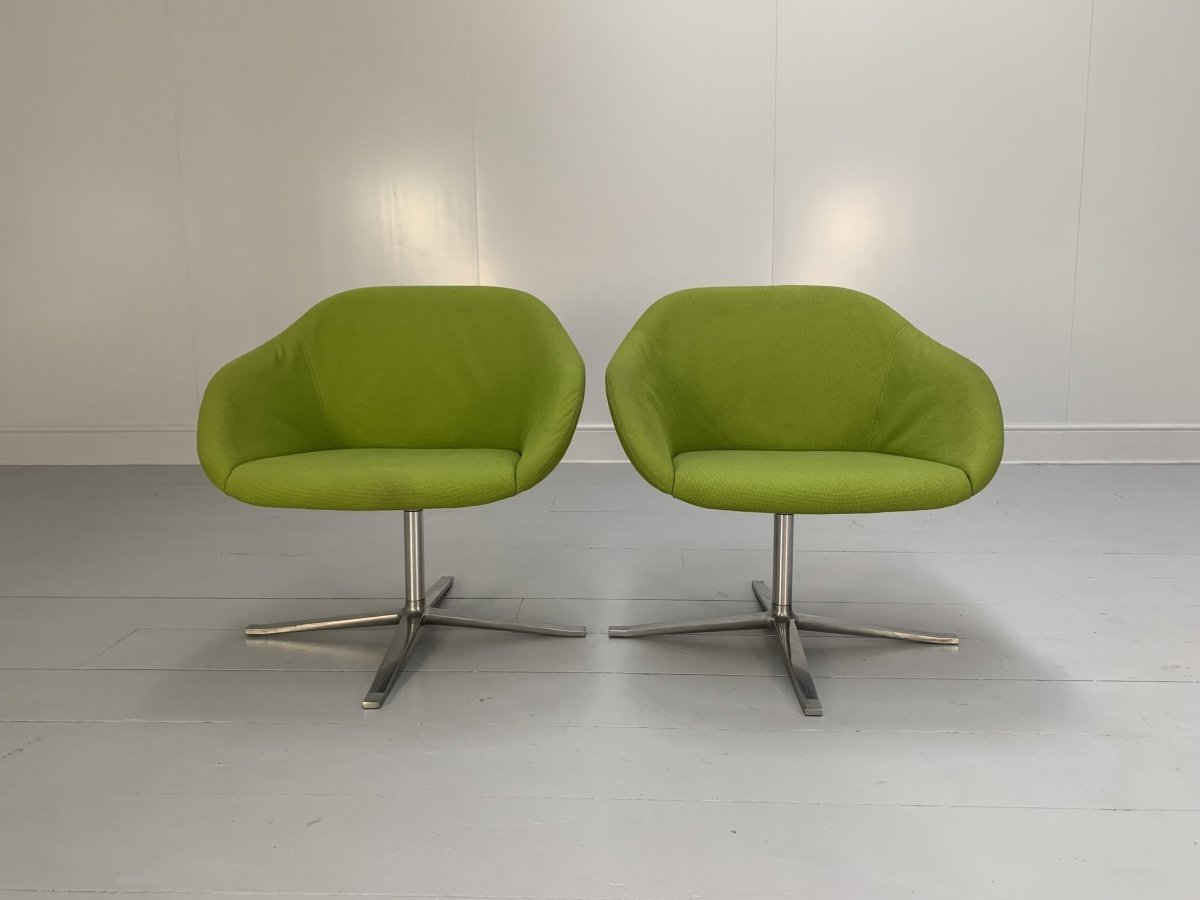Walter Knoll Turtle Armchairs - In Lime Green Fabric, Set of Four @ REHAUS