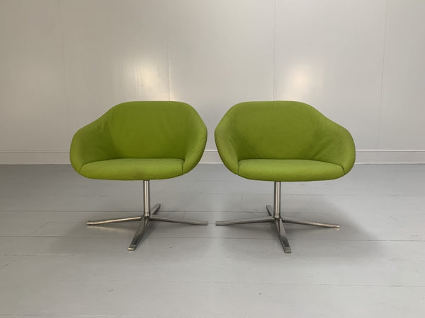 Walter Knoll Turtle Armchairs - In Lime Green Fabric, Set of Four @ REHAUS
